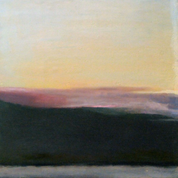 Grey Stripe Pontoosuc, mixed media: image transfer on canvas/oil/pastel