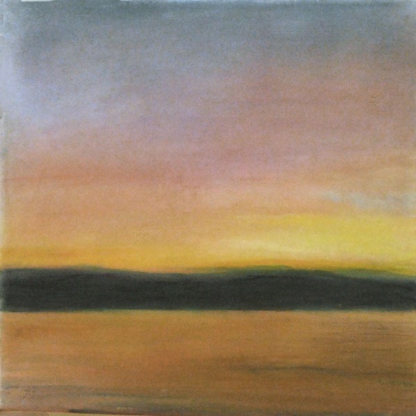 Golden Sunset Pontoosuc, mixed media: image transfer on canvas/oil/pastel